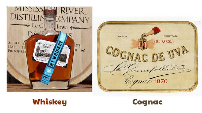 Tên gọi của rượu Whisky và Cognac