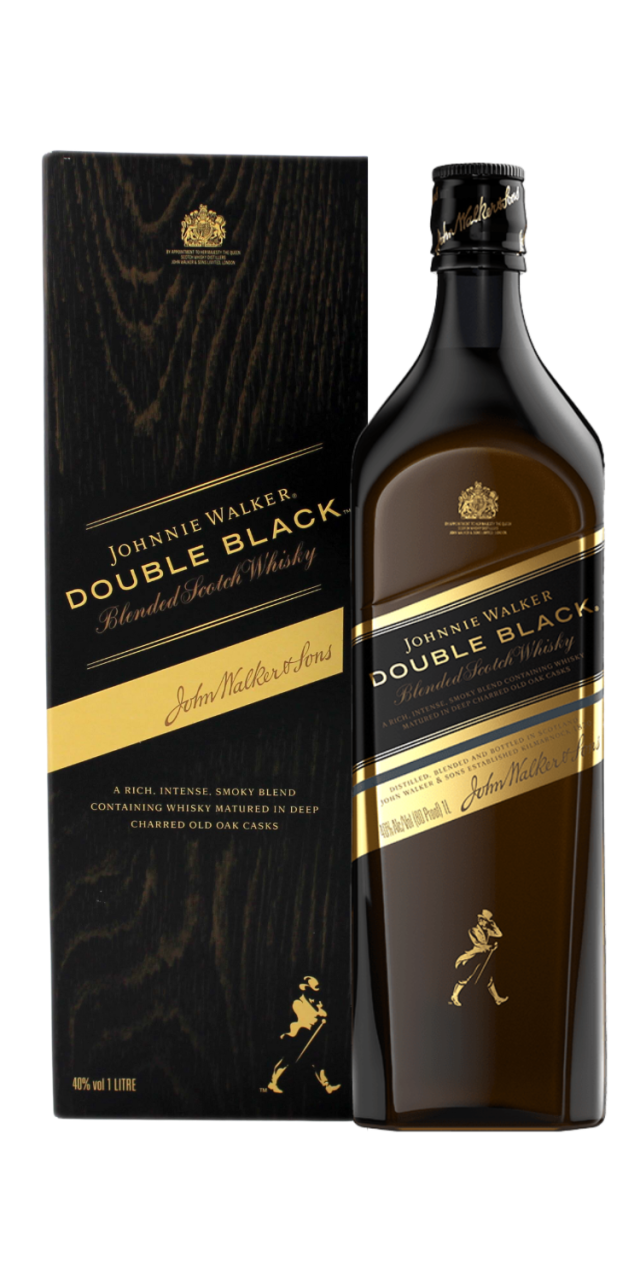 Rượu Johnnie Walker Double Black nút xoáy 1lit