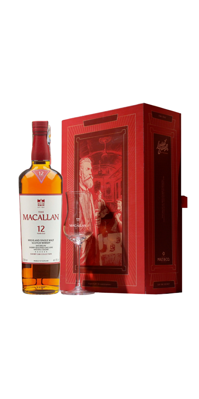 Rượu Macallan 12 sherry mẫu mới kèm hộp quà Trắng