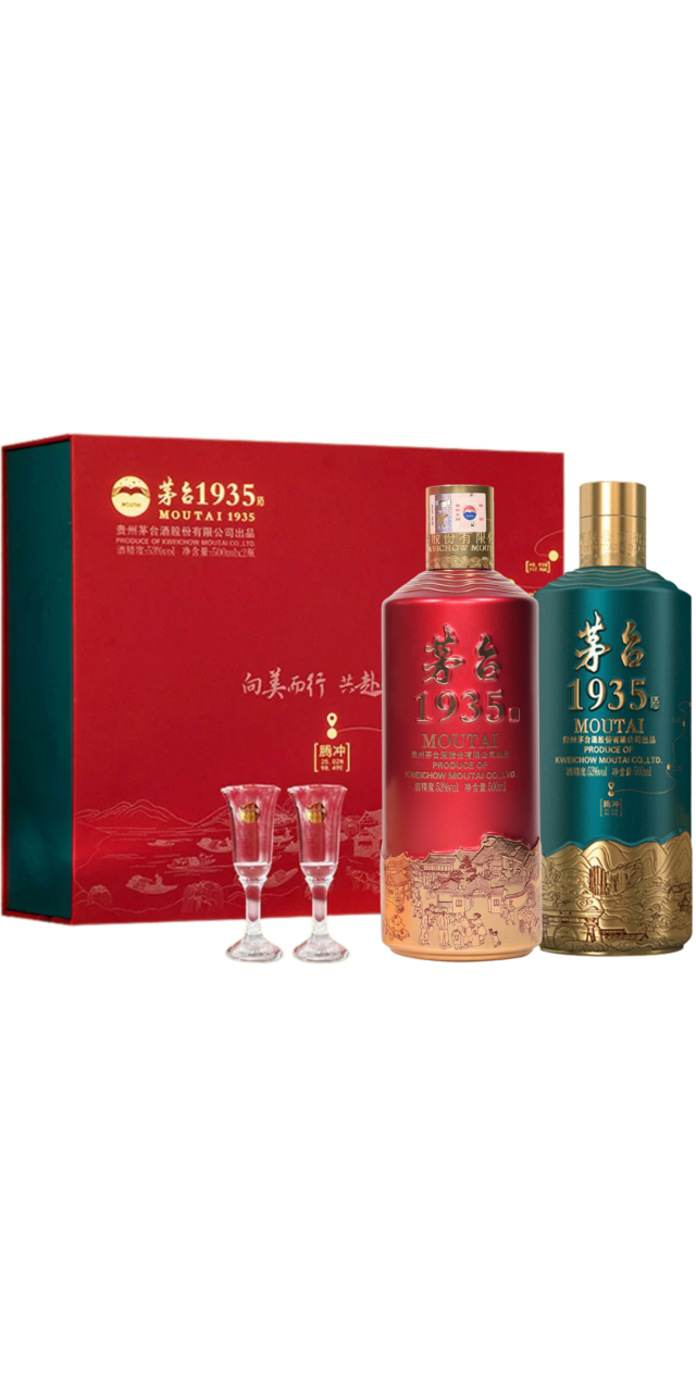Rượu Mao Đài Quý Châu 1935 Set 2 Chai-Kweichow Moutai 1935 Gift Set 2 Bottle