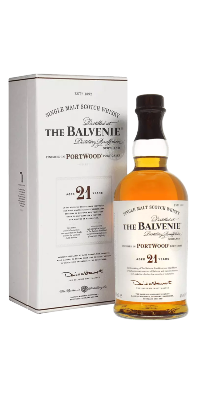 Rượu The Balvenie 21 Port Wood UK box