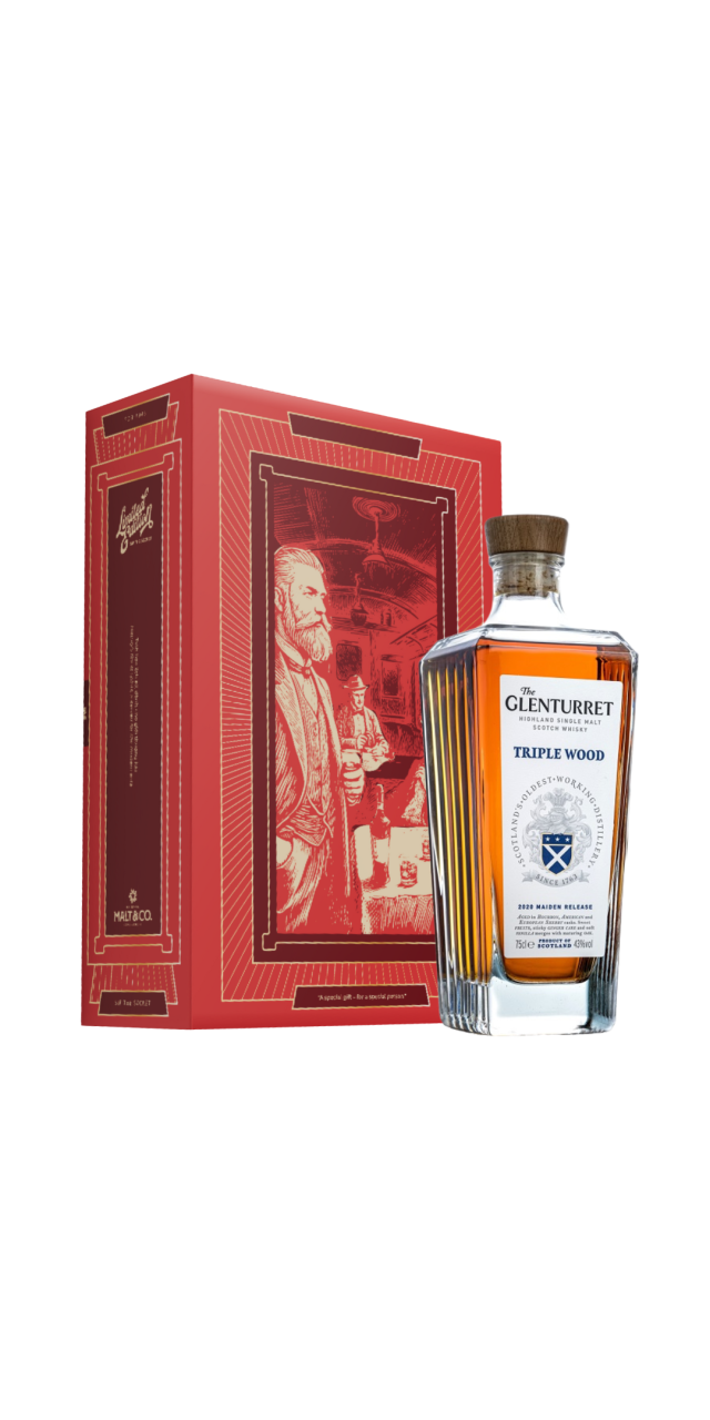 Rượu The Glenturret Triple Wood kèm hộp tổng thống f26