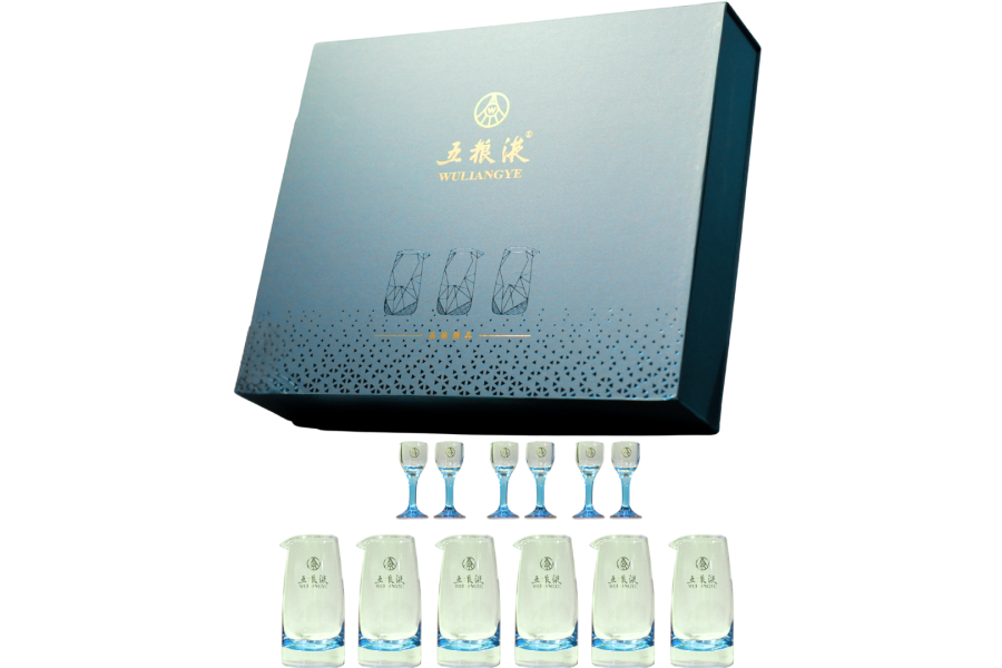 Bộ ly rượu Ngũ Lương Dịch cao cấp (6 ly + 6 cóng) - Wuliangye Glass Set (Set/bộ)
