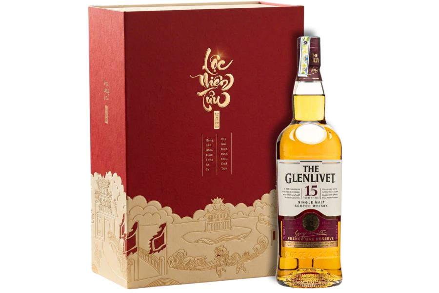 Glenlivet 15 Năm Lộc Niên Tửu đỏ