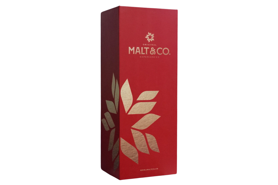 Hộp rượu vang giấy đơn Maltco trắng đỏ