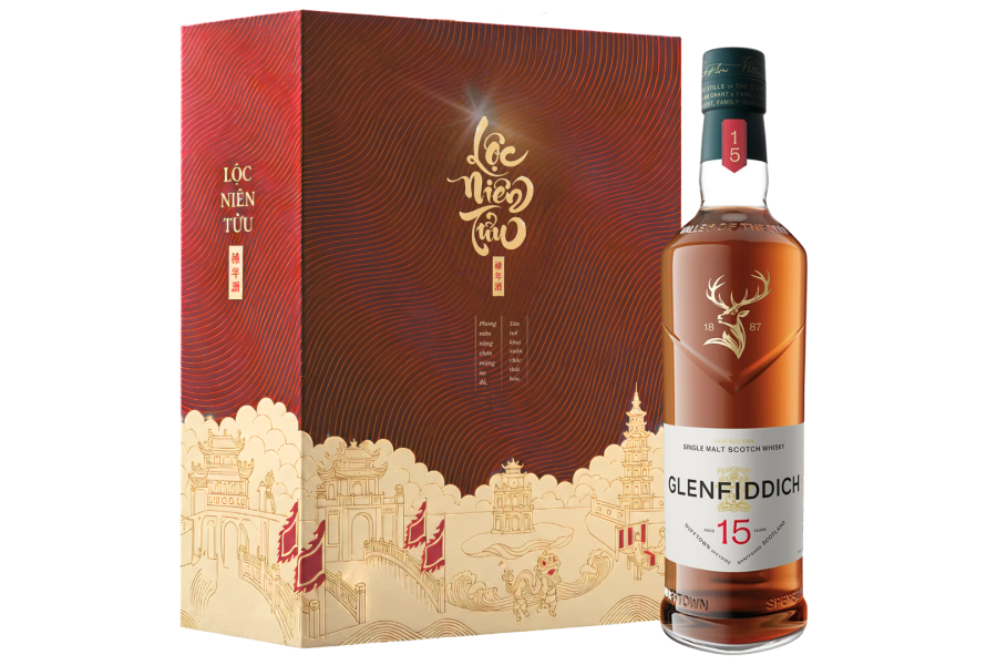 Rượu Glenfiddich 15 lộc niên tửu đỏ