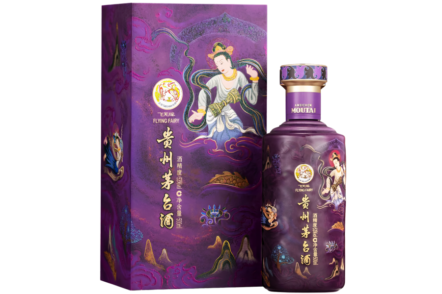 Rượu Mao Đài Phi Thiên Trống Tím-Kweichow Moutai Flying Fairy Tím