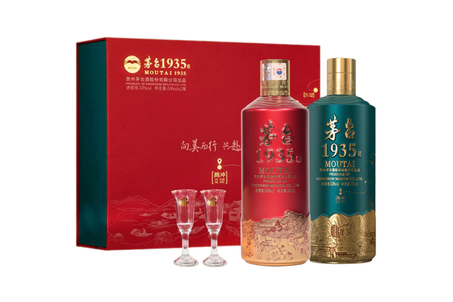 Rượu Mao Đài Quý Châu 1935 Set 2 Chai-Kweichow Moutai 1935 Gift Set 2 Bottle