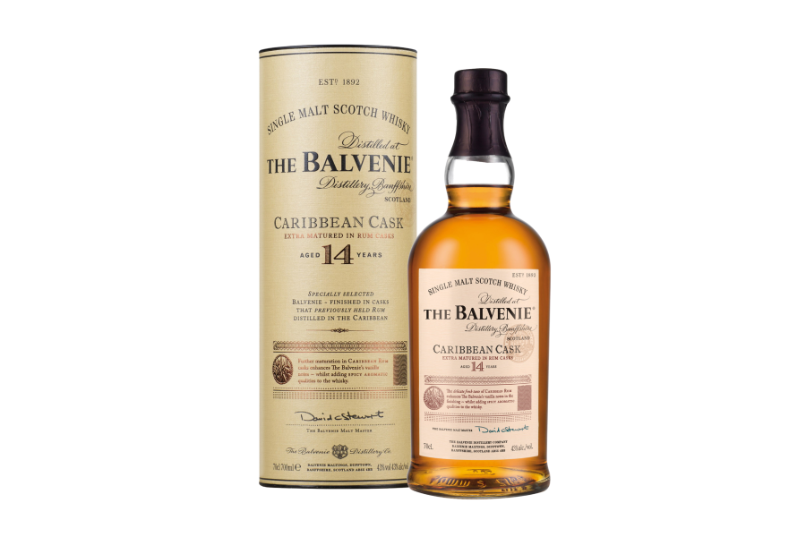 Rượu The Balvenie 14 Rum Caribbean Cask UK box