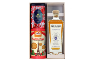 Set rượu whisky Glenturrret Tripple kèm hộp bánh trà f26