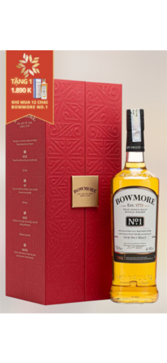 Hộp rượu Bowmore màu đỏ